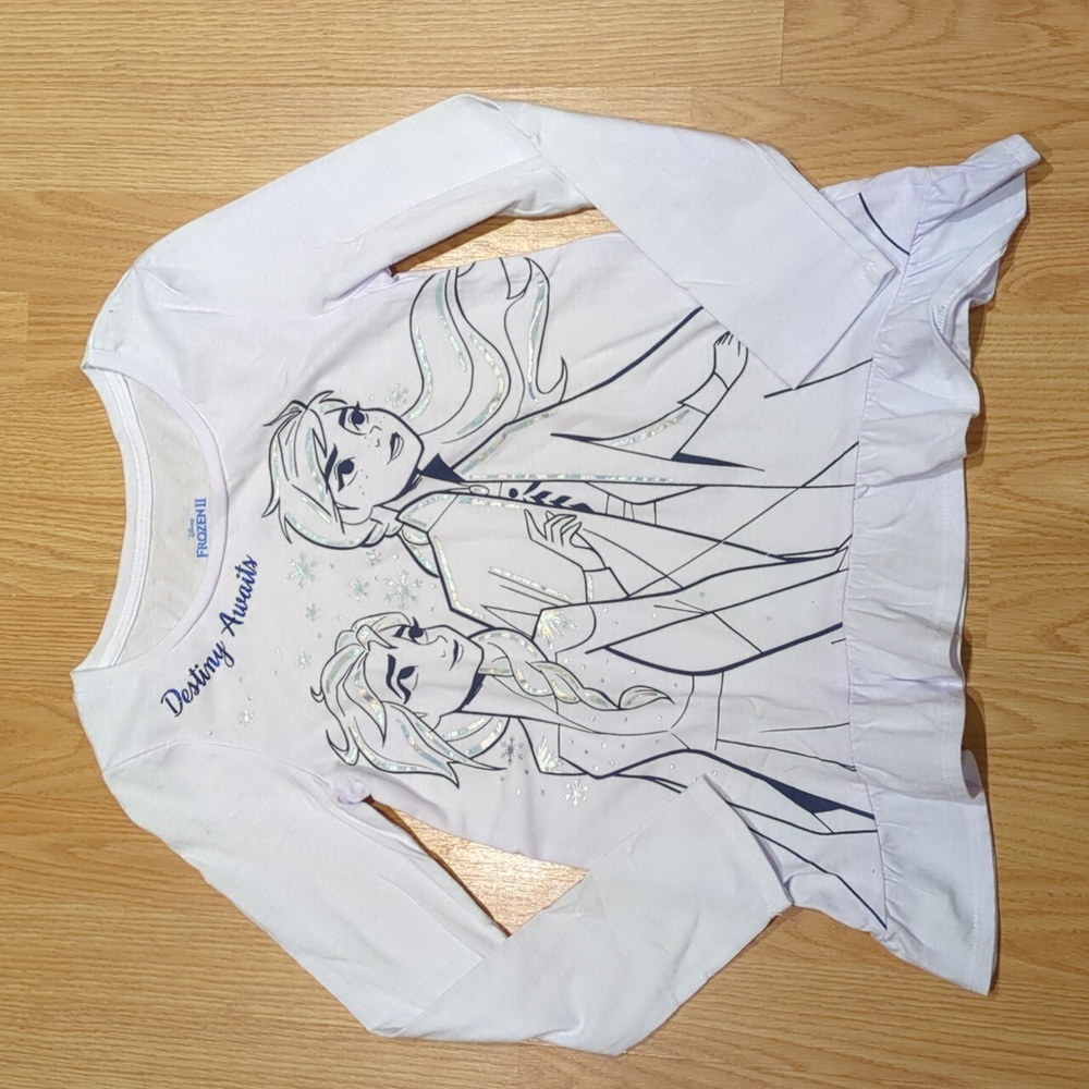 Justice x Frozen Girl's White Top